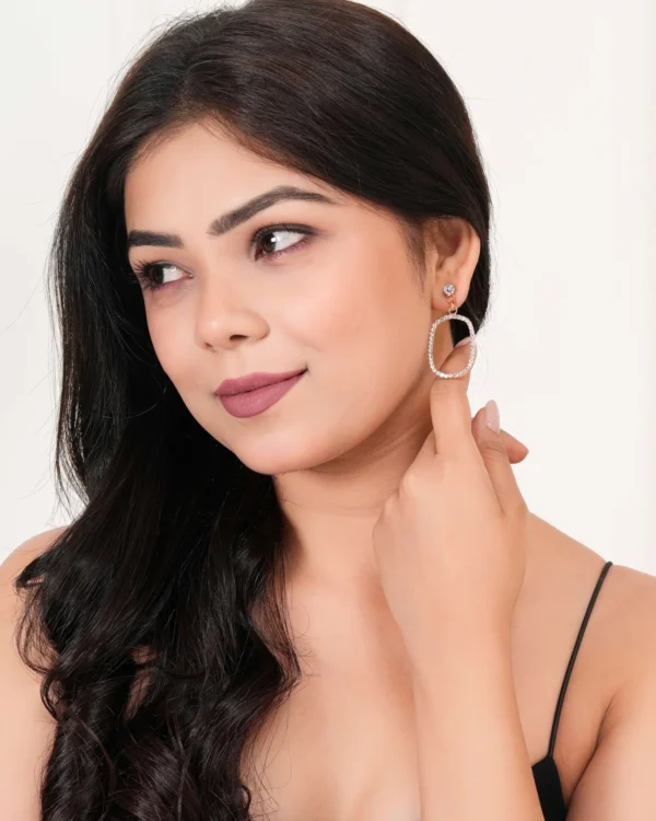 Women’s Rose Gold Color Danglers Earrings for Women Party Wear