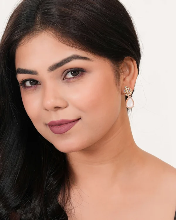Women’s Indo Western Rose Gold Party Wear Ethnic Stud Earrings for Women | Birthday & Anniversary Gift