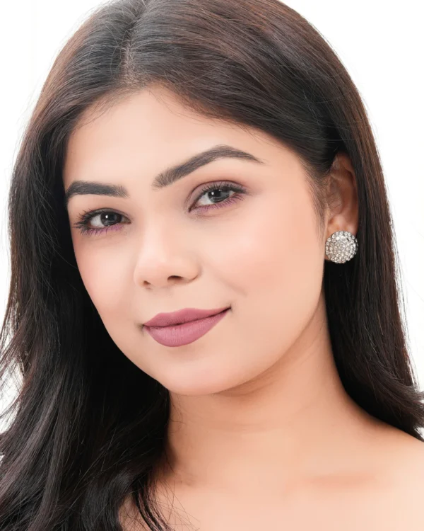 Women’s Silver Beads Round Shape Ethnic Stud Earrings for Women